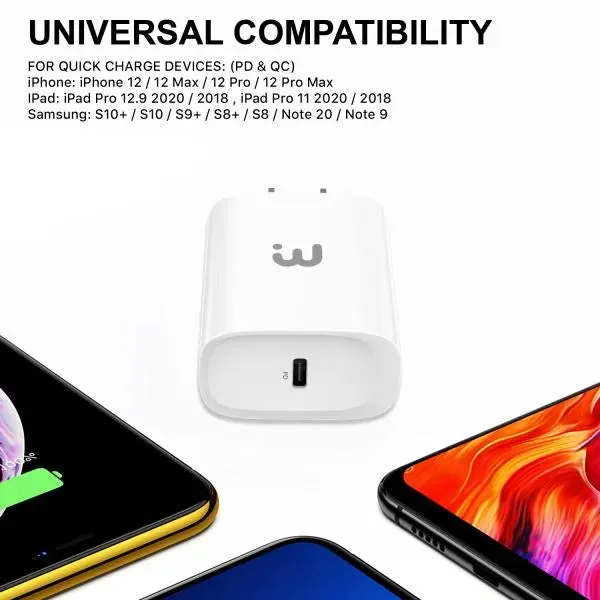 2-In-1 Fast Charging USB-C Wall Charger with 4FT USB-C Cable