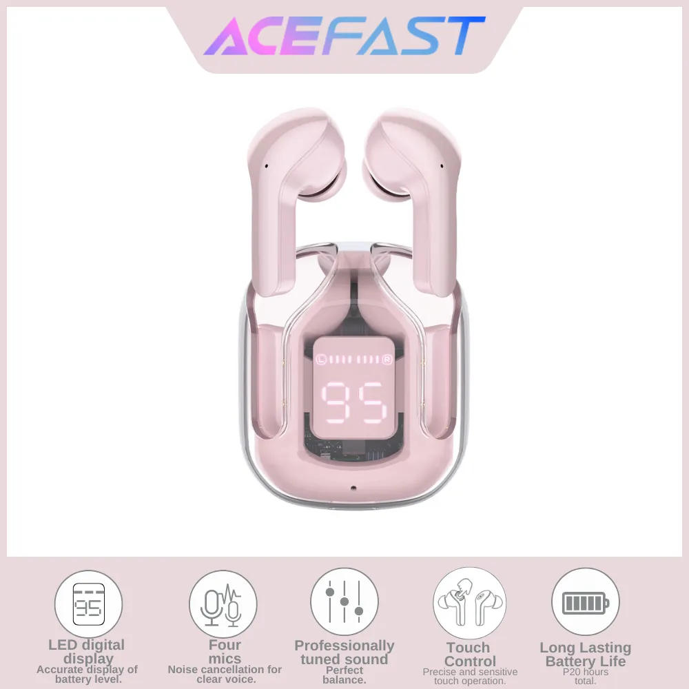 ACEFAST T6 BLEUTOOTH V5.0 ENC TRUE WIRELESS STEREO EARBUDS - PINK