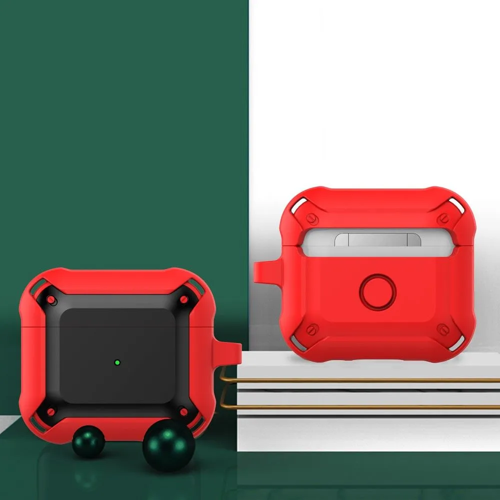 AirPods 3 armor TPU case with keychain - Red / Black