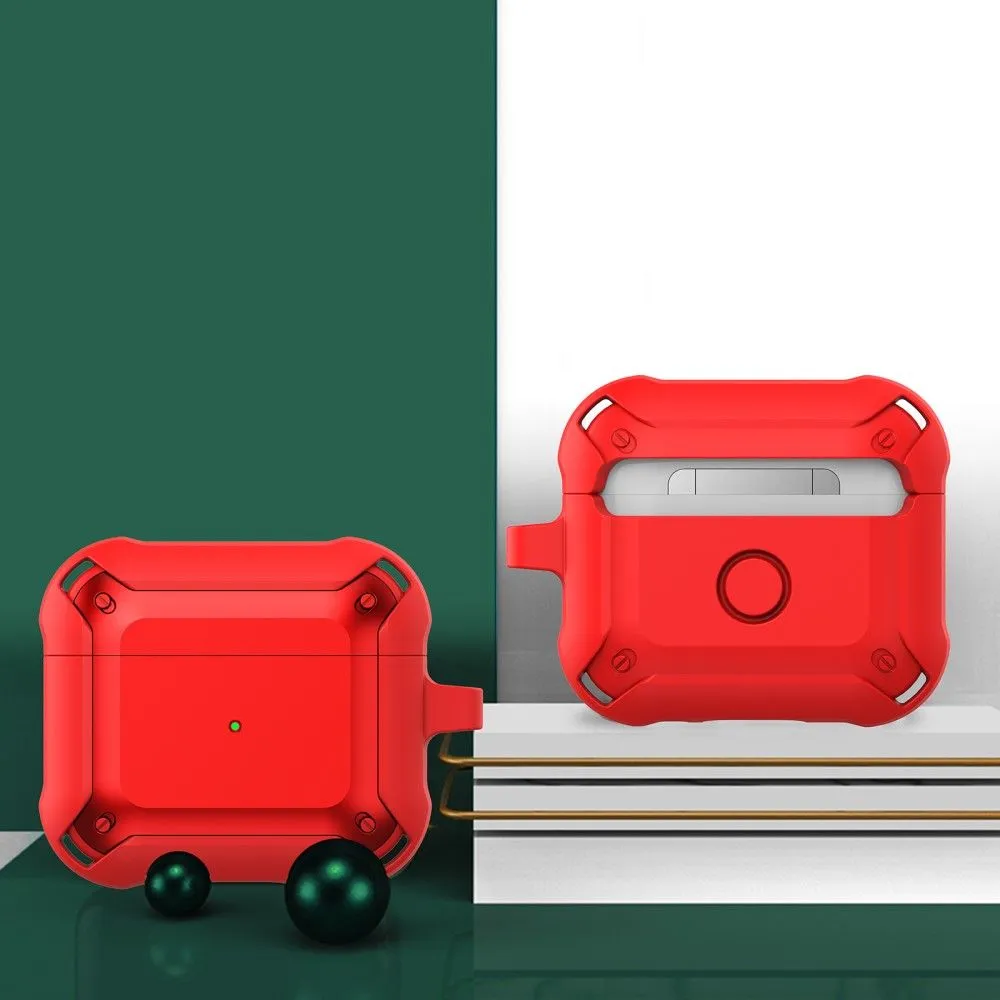 AirPods 3 armor TPU case with keychain - Red / Red