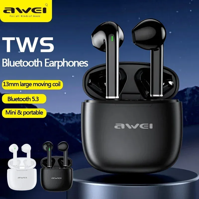 Awei TWS Earbuds Smart Touch With Charging Case Long Battery Life Extra Bass