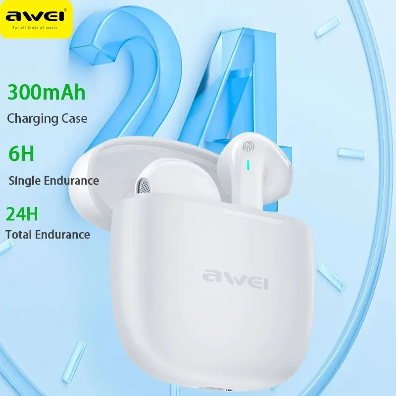 Awei TWS Earbuds Smart Touch With Charging Case Long Battery Life Extra Bass