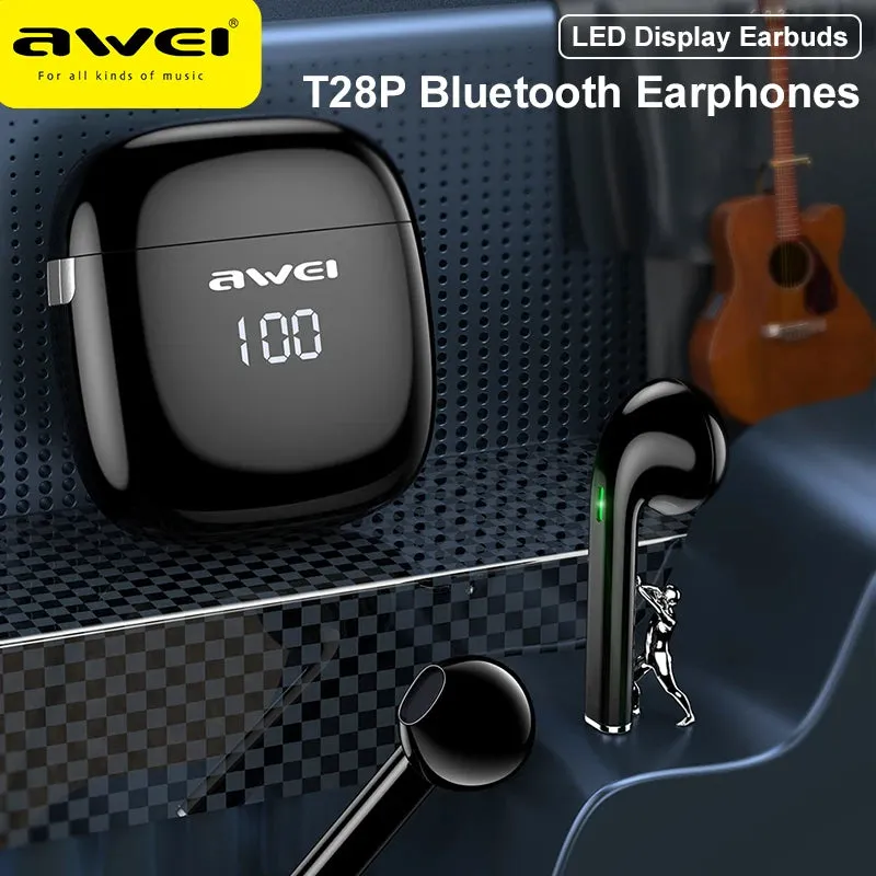 Awei Wireless Bluetooth Earbuds & Charing Case with Led Display