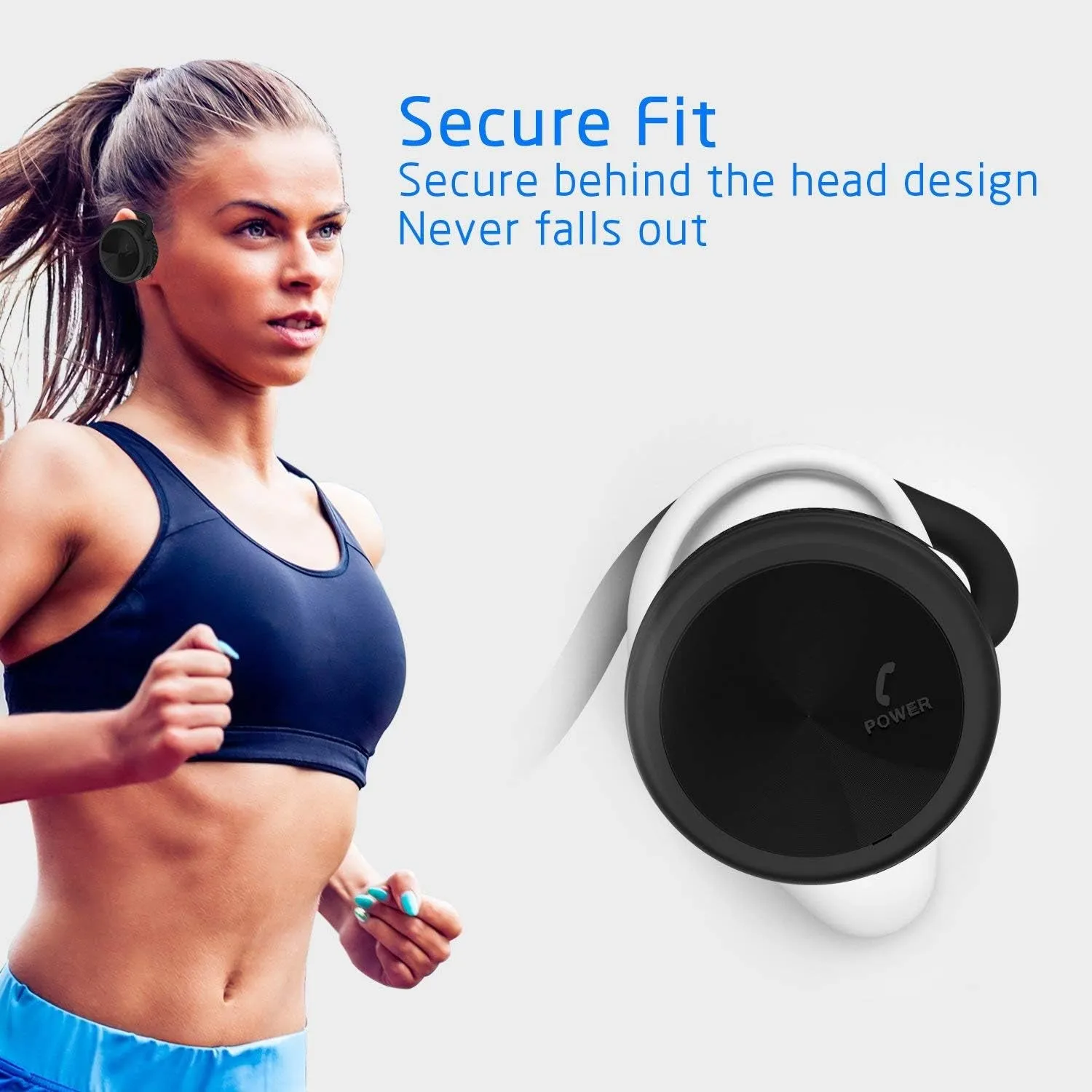 BESIGN SH03 Sports Bluetooth 5.0 Headphones, Wireless Stereo Earphones for Running with Mic for Wireless Music Streaming and Handsfree Calling, up to 25 Hours Music Time