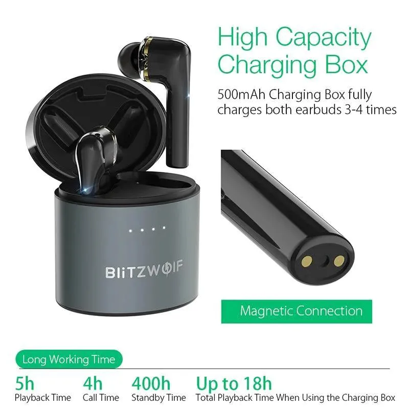 BlitzWolf BW-FYE8 TWS True Wireless bluetooth 5.0 Hands-free Hifi Earbuds IPX5