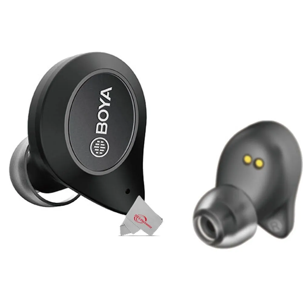 Boya True Wireless Stereo Earbuds with Charging Case - Black    Software Bundle