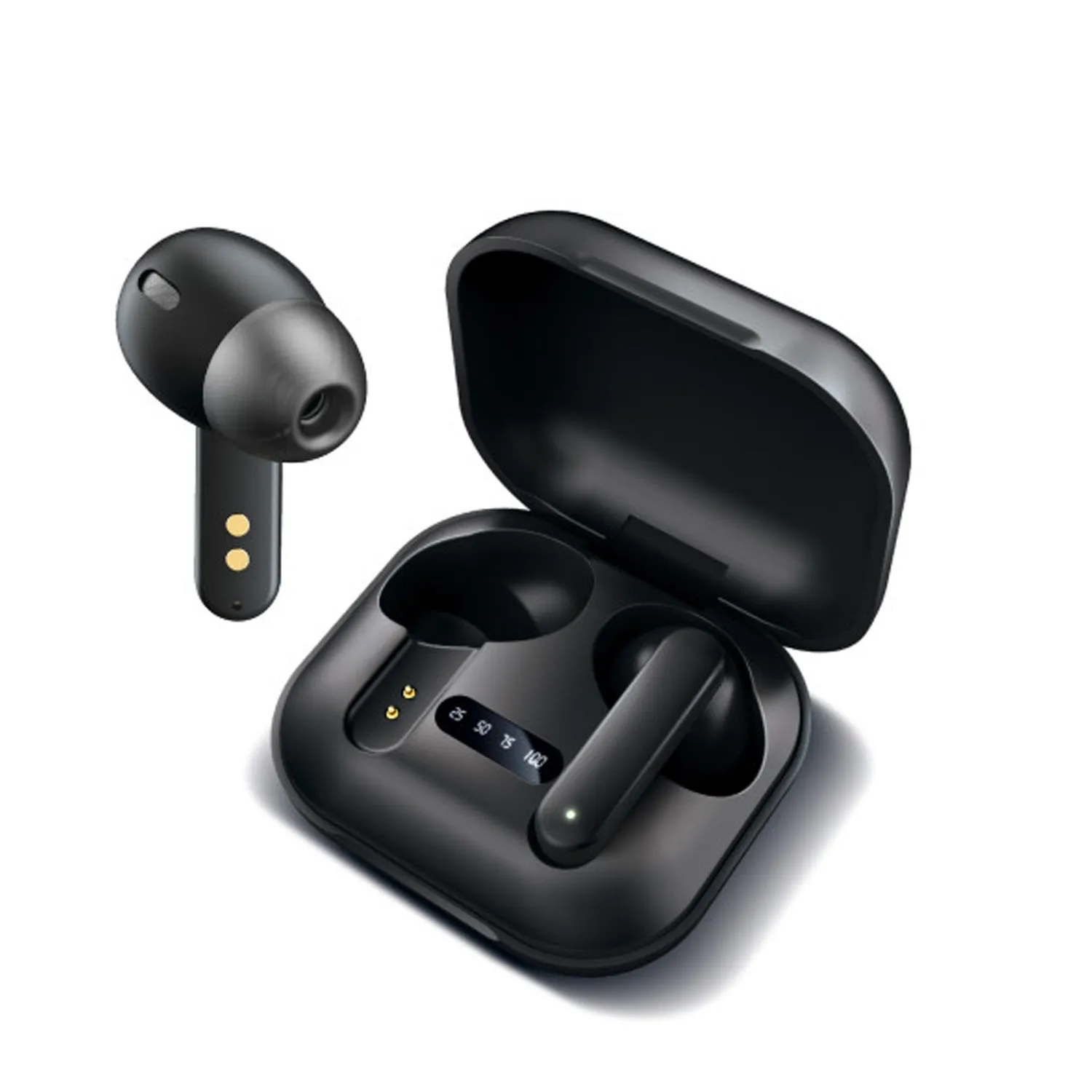 Brookstone AirTone Link True Wireless Earbuds With LCD Charge Display