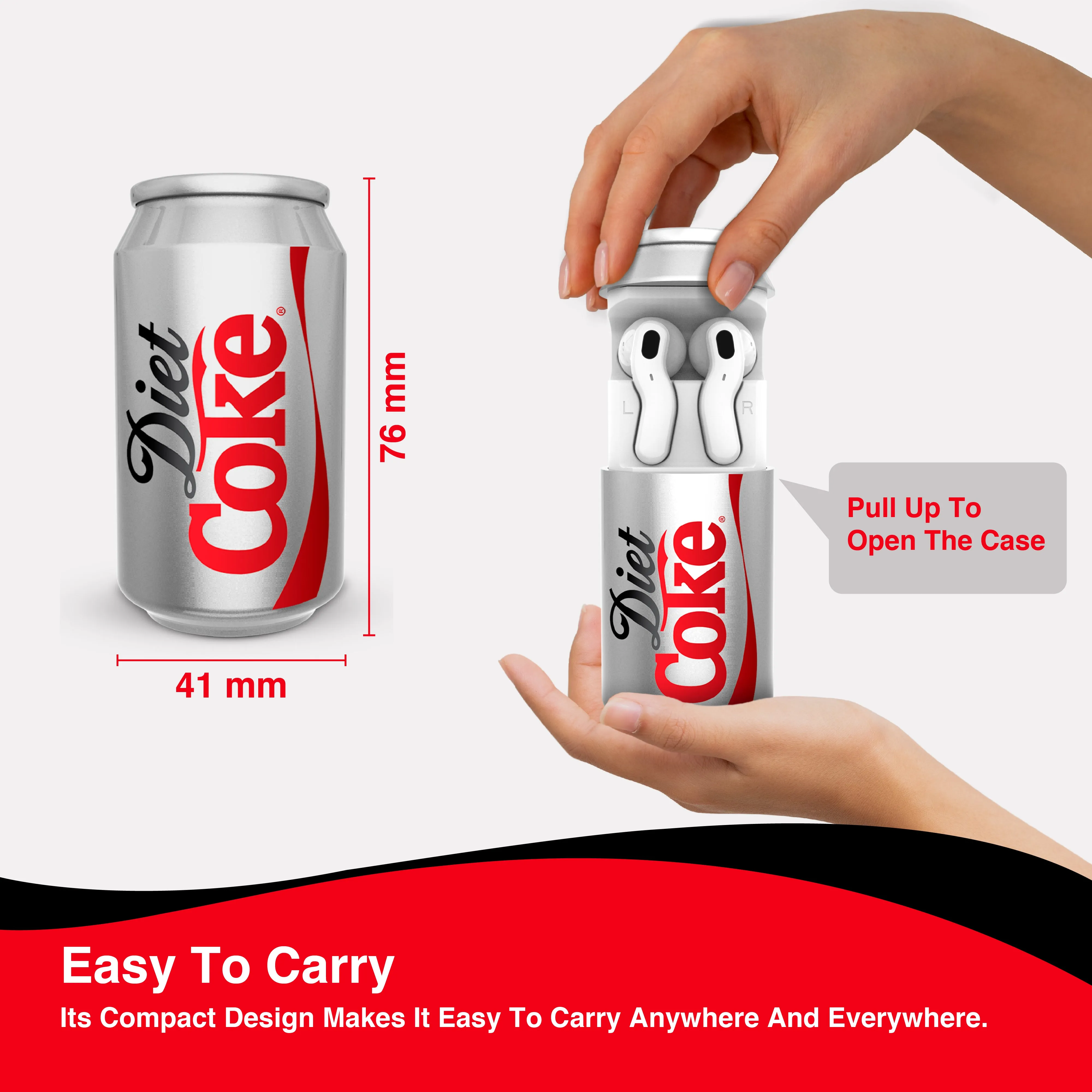 Coca-Cola Wireless Earbuds with Can Shaped Charging Case