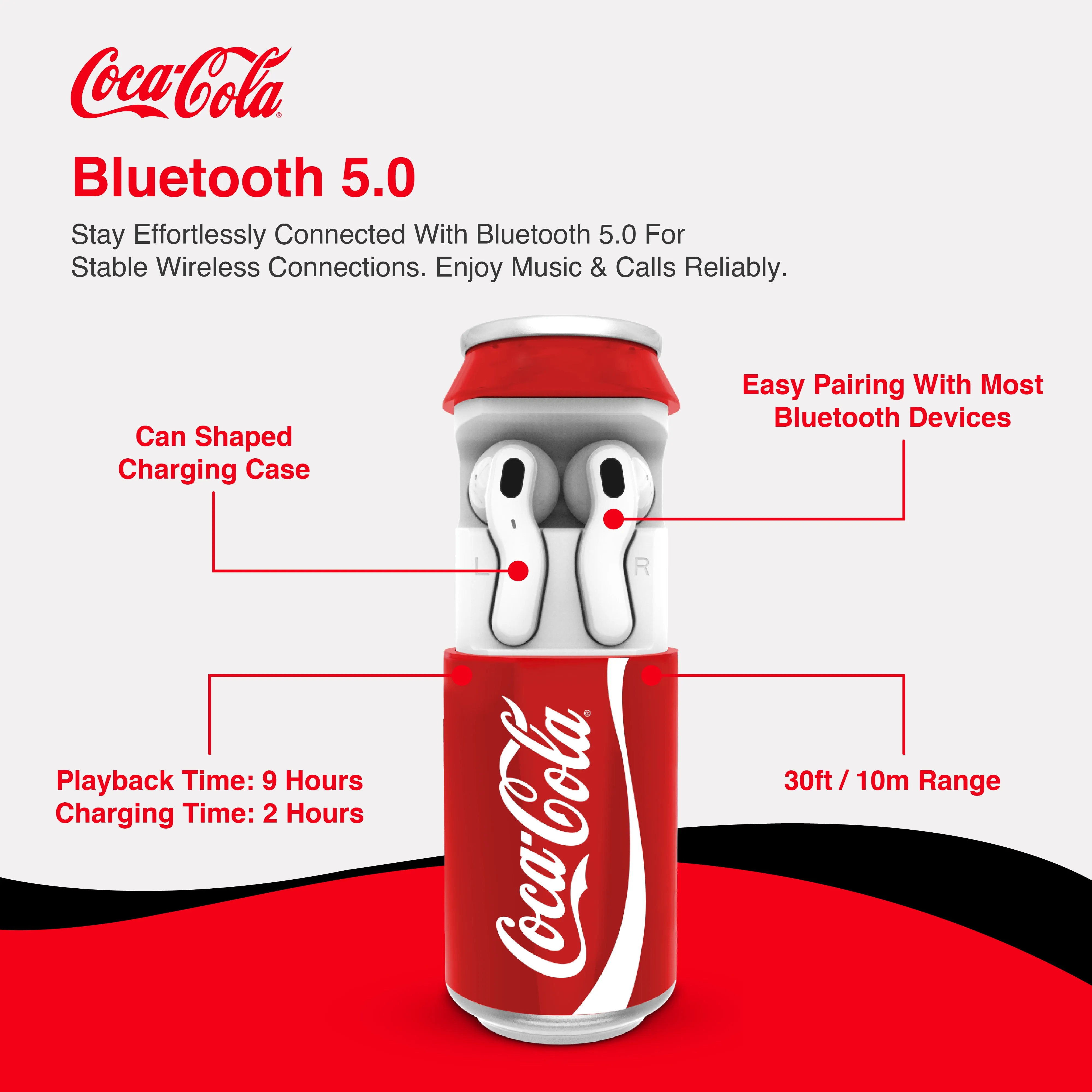 Coca-Cola Wireless Earbuds with Can Shaped Charging Case