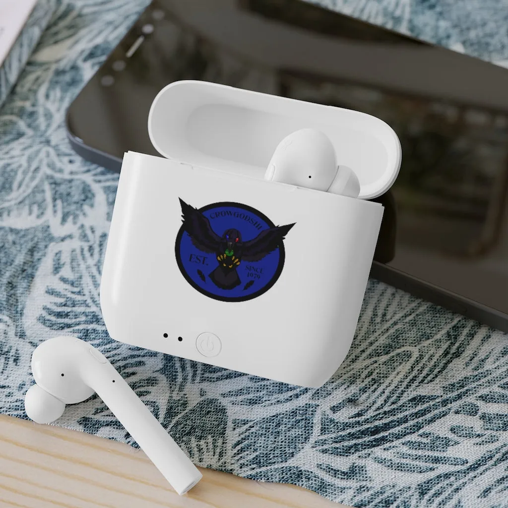 Crowgodshi Designer Essos Wireless Earbuds, DUKE BLUE LOGO