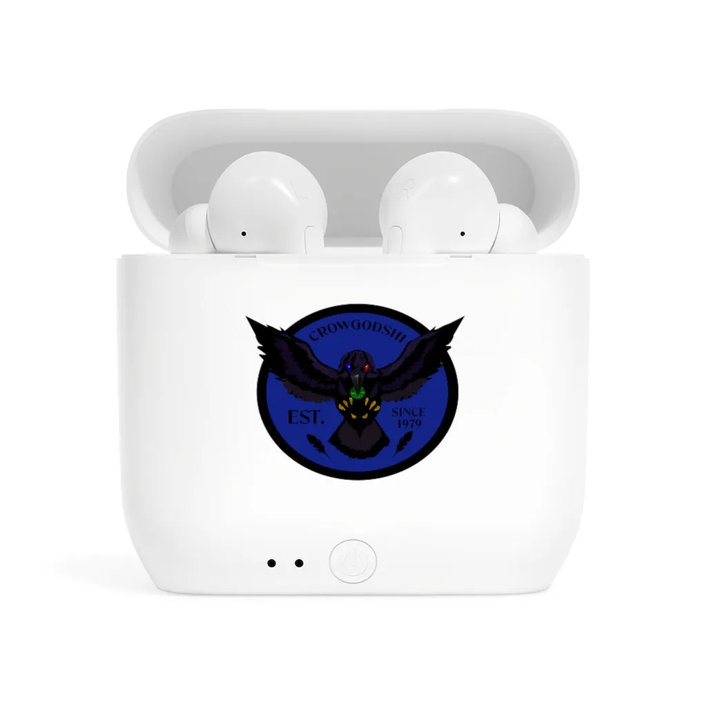 Crowgodshi Designer Essos Wireless Earbuds, DUKE BLUE LOGO