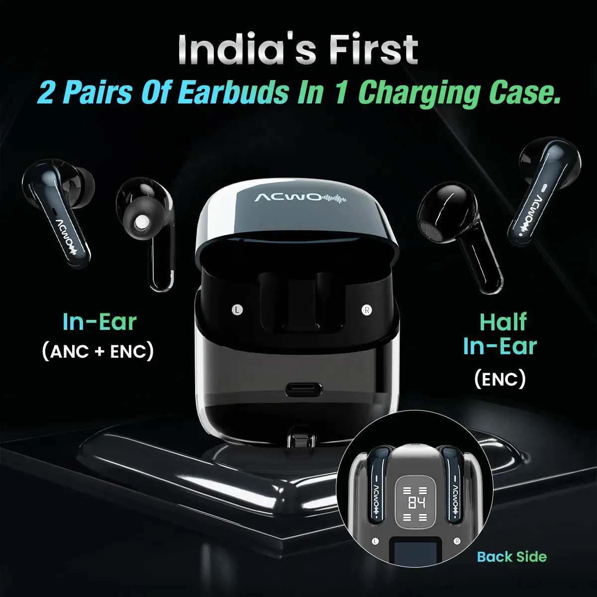 DwOTS Fire ANC - India's First 4 Earbuds In 1 Case With ANC Up To 32dB