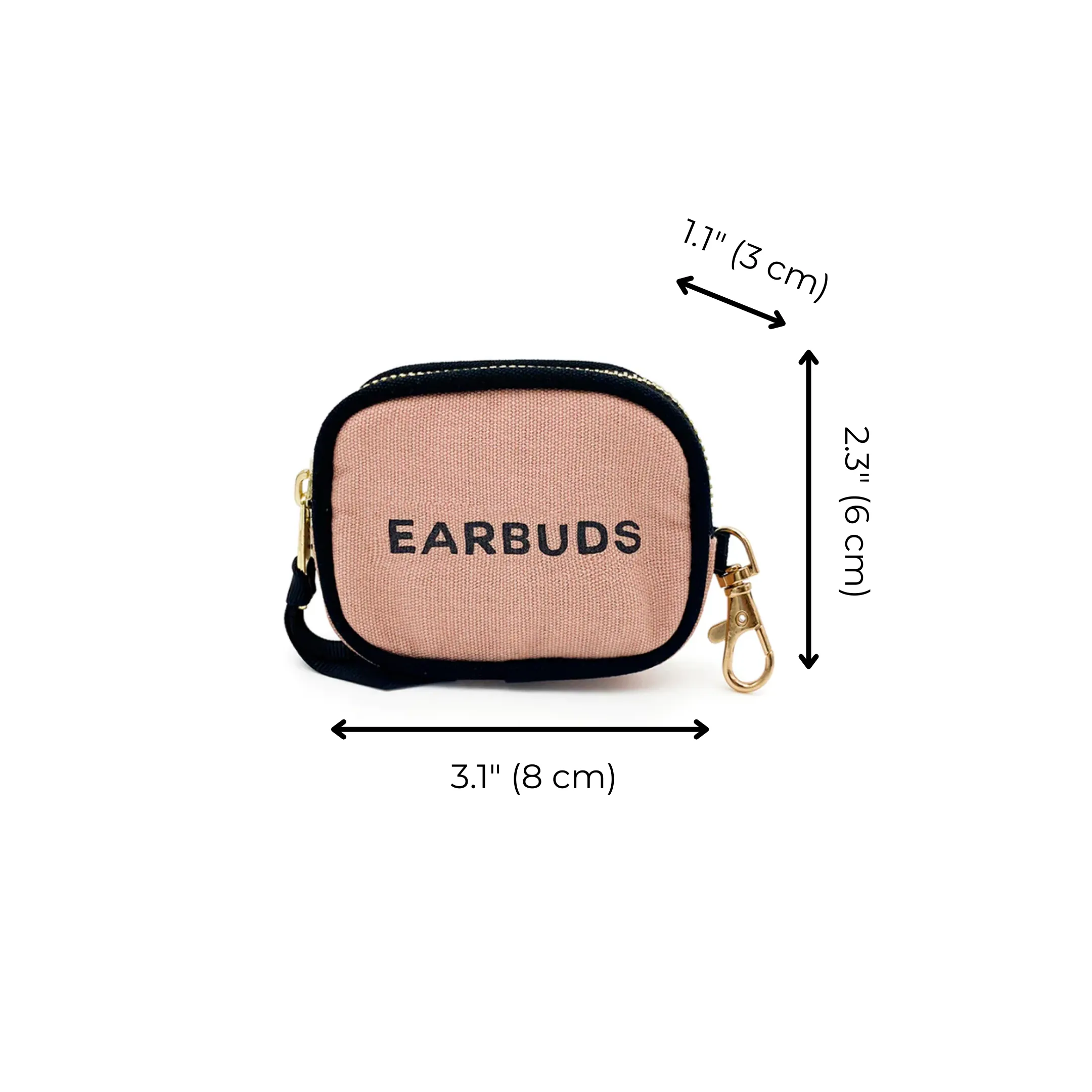 Earbuds/Airpods Case with Clasp, Pink/Blush