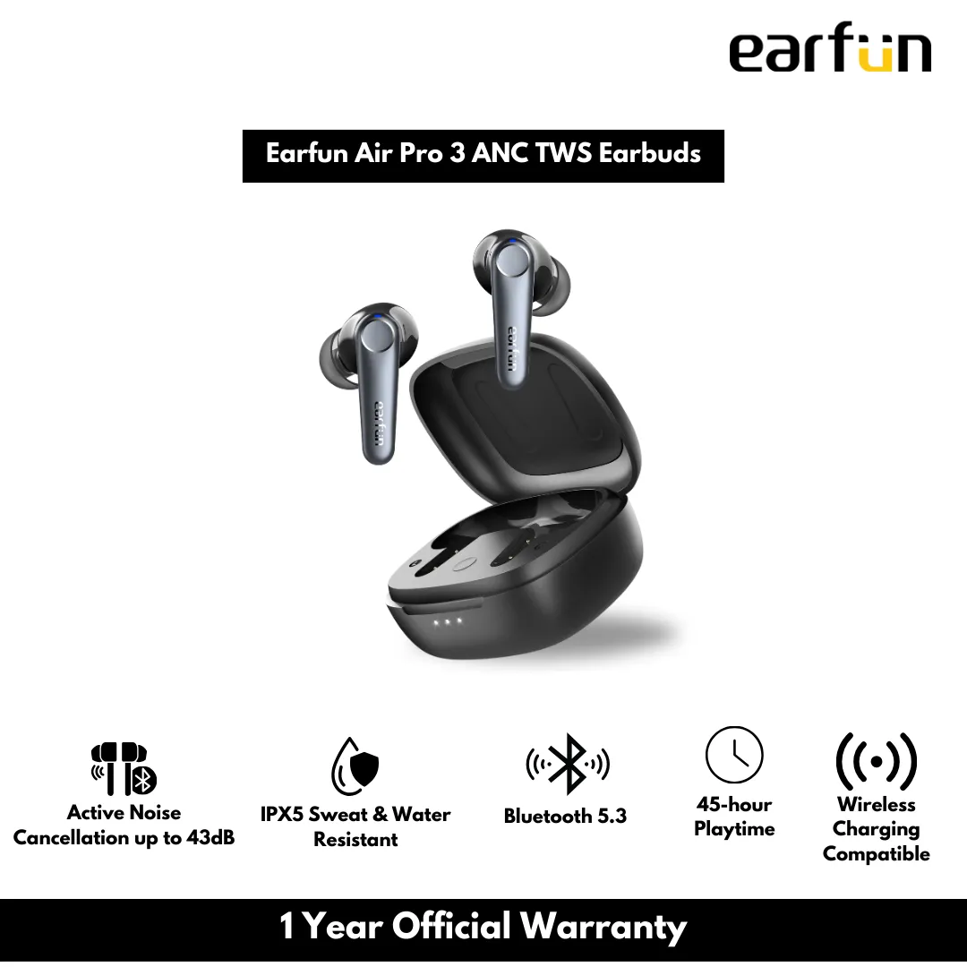 Earfun TW500 Air Pro 3 Bluetooth V5.3 ANC True Wireless Earbuds