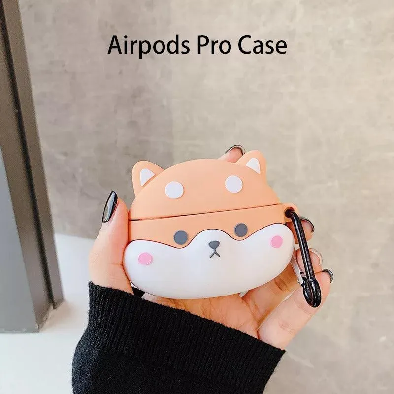 Earphone Case Shiba Inu Shockproof Silicone Case Cover for 1/2/3/Pro