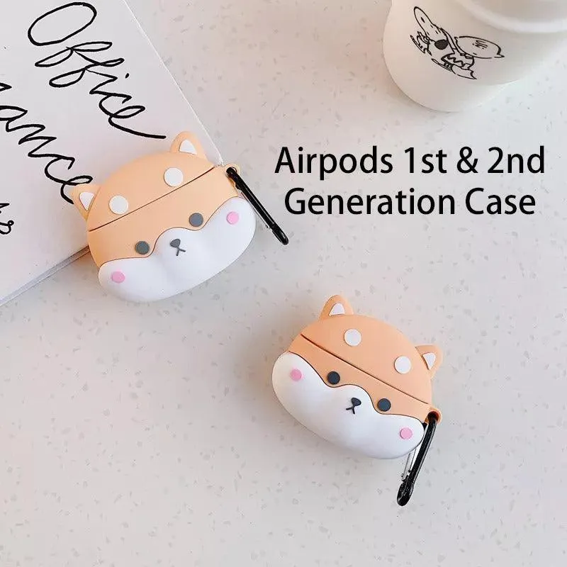 Earphone Case Shiba Inu Shockproof Silicone Case Cover for 1/2/3/Pro