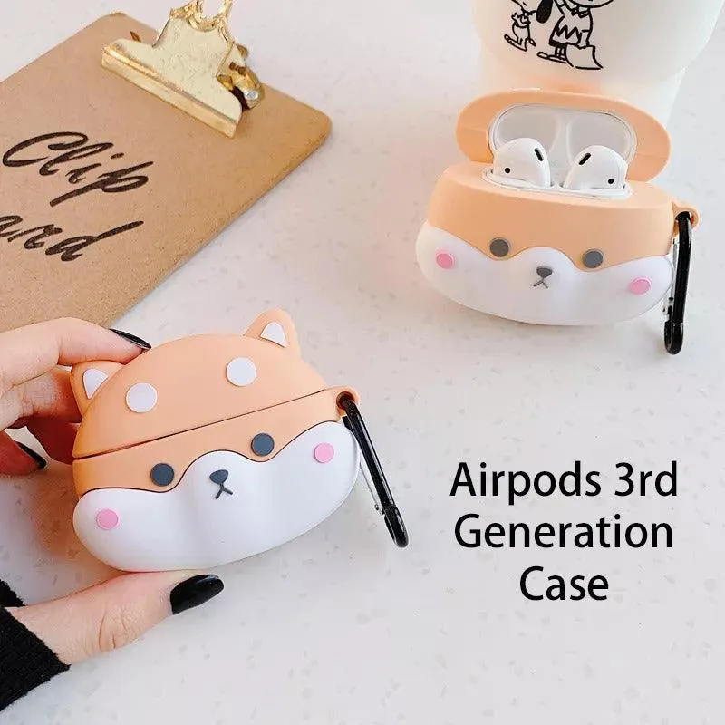 Earphone Case Shiba Inu Shockproof Silicone Case Cover for 1/2/3/Pro