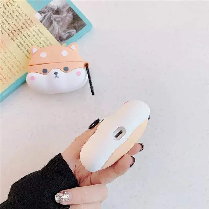 Earphone Case Shiba Inu Shockproof Silicone Case Cover for 1/2/3/Pro