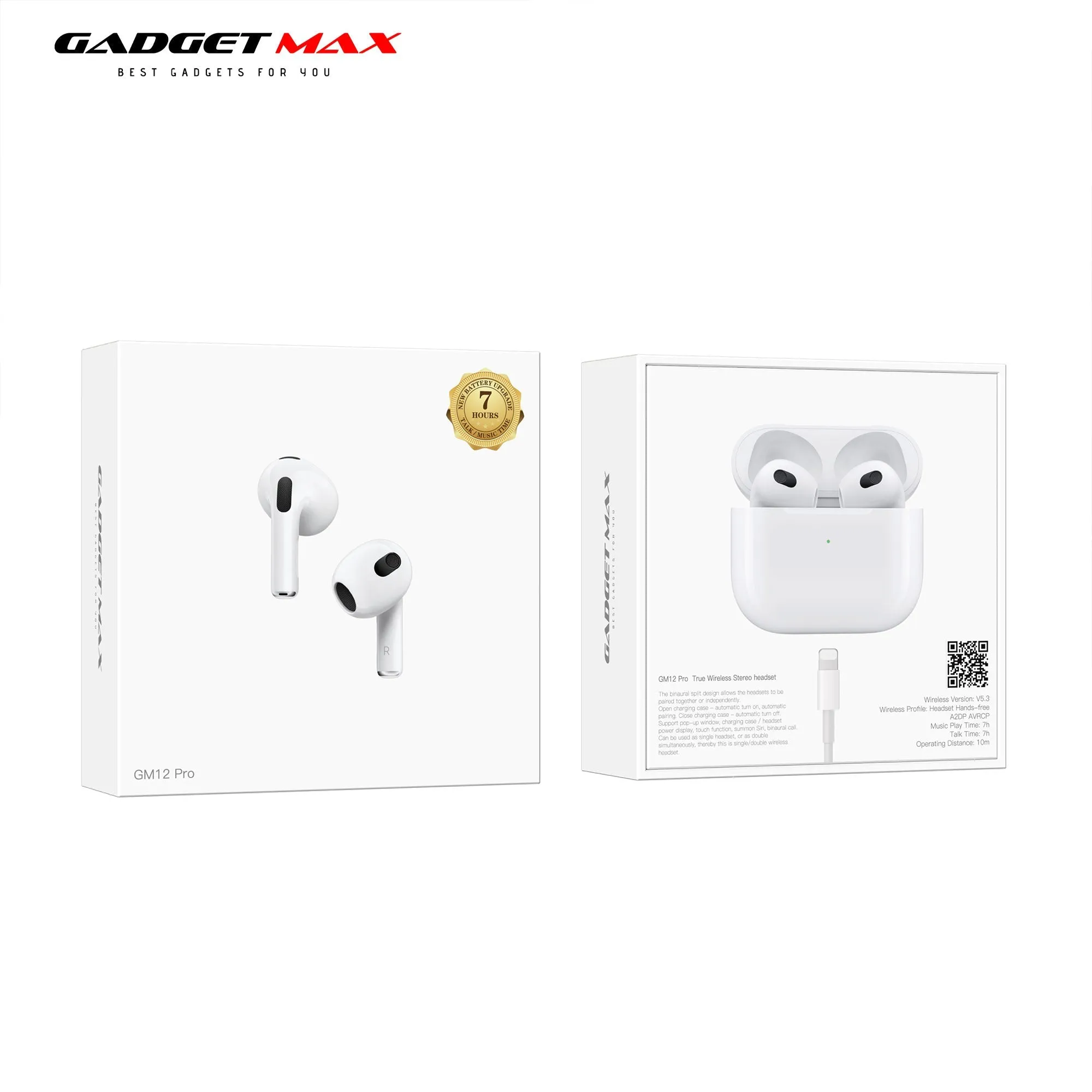 GADGET MAX GM12 PRO EW43 TRUE WIRELESS STEREO HEADSET TWS Earbuds