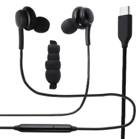 Generic USB-C Earbuds with Volume and Playback Controls - Black