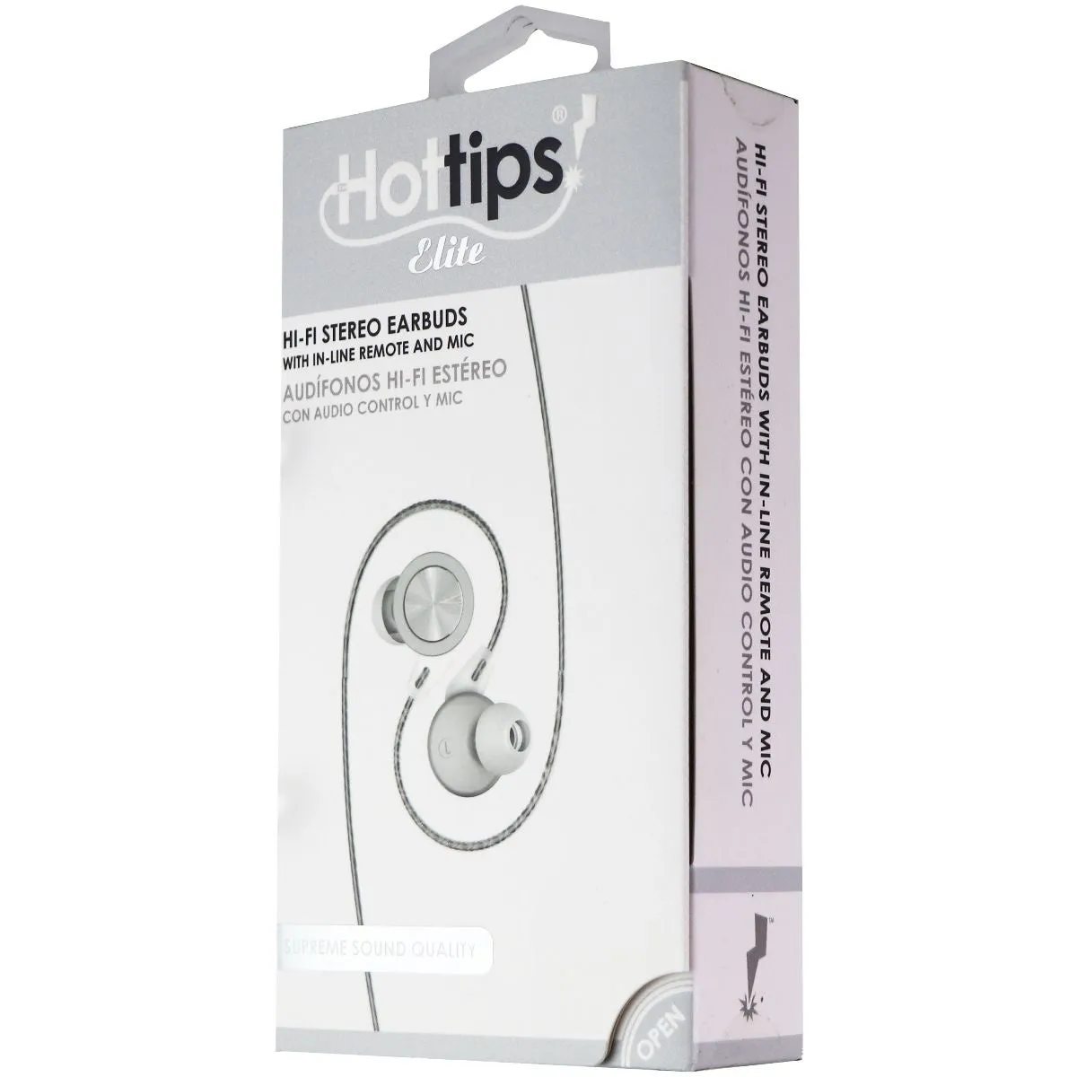 Hottips Elite Wired 3.5mm Hi-Fi Stereo EarBuds with In-line Remote/Mic - Silver