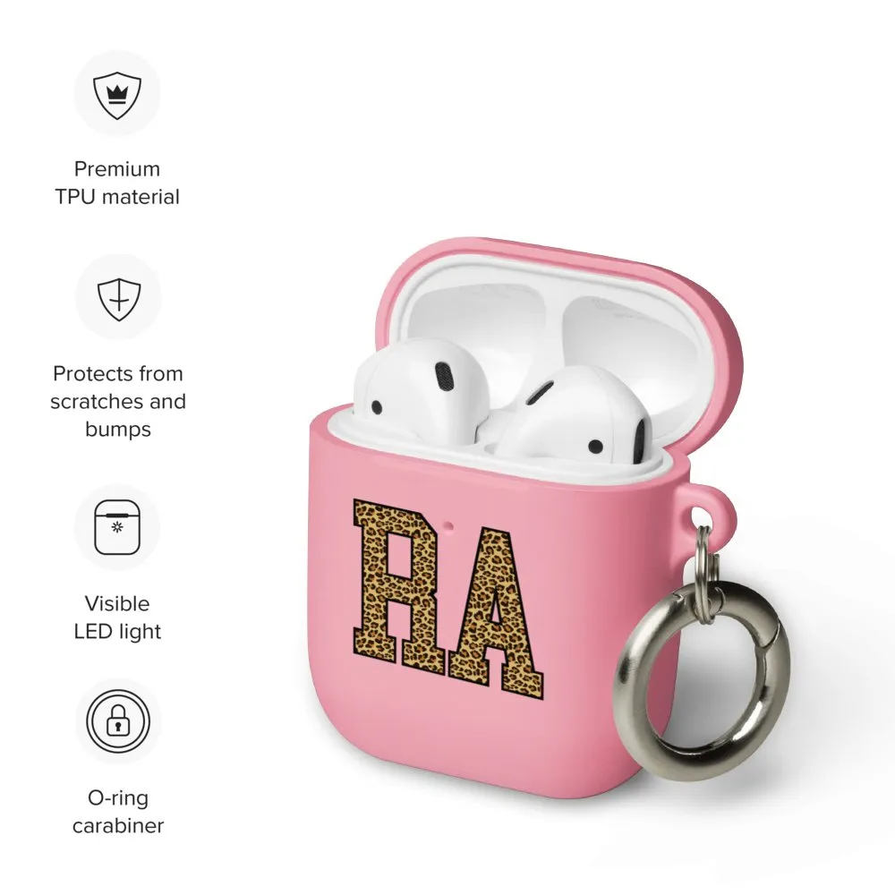 Initialed Leopard Print AirPods Case