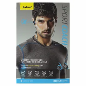 Jabra Coach Wireless Earbuds w/ Intelligent Audio Coaching - Blue & Gray