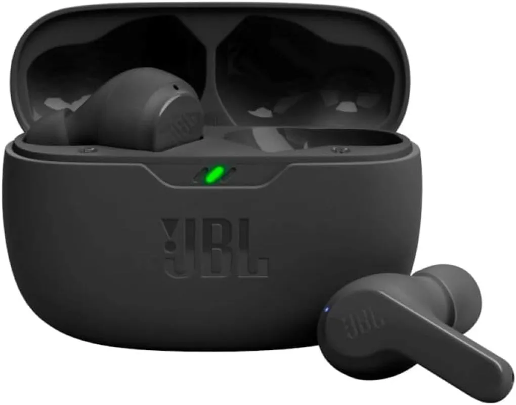 JBL Vibe Beam - True Wireless  Deep Bass Sound Earbuds, Bluetooth 5.2, Water & Dust Resistant, Hands-Free Call with Voiceaware, up to 32 Hours of Battery Life (Black)