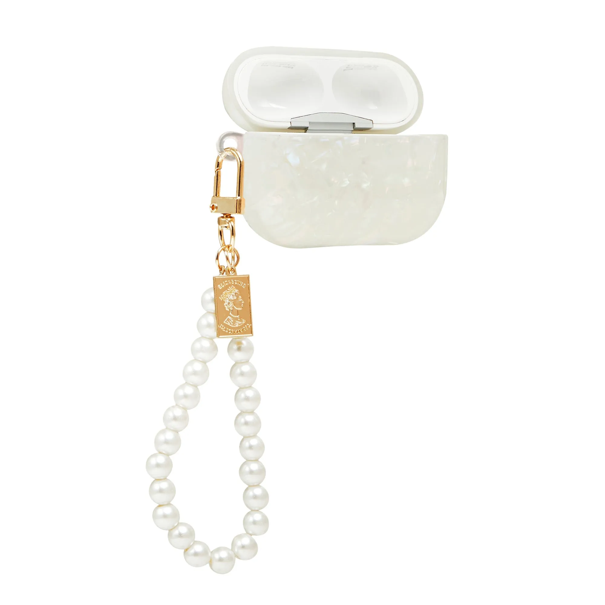 Laser AirPods Case with Pearl Chain