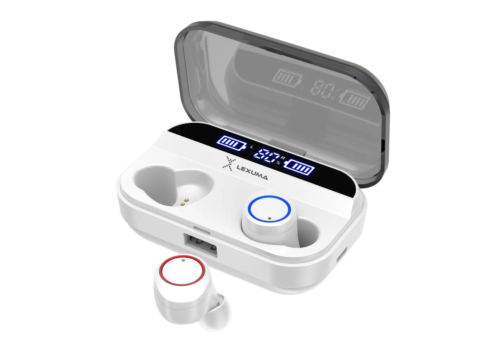 Lexuma XBud-Z True Wireless In-Ear Bluetooth with IPX7 Water Proof Sports Earbuds [With 2600 mAh Charging Case]