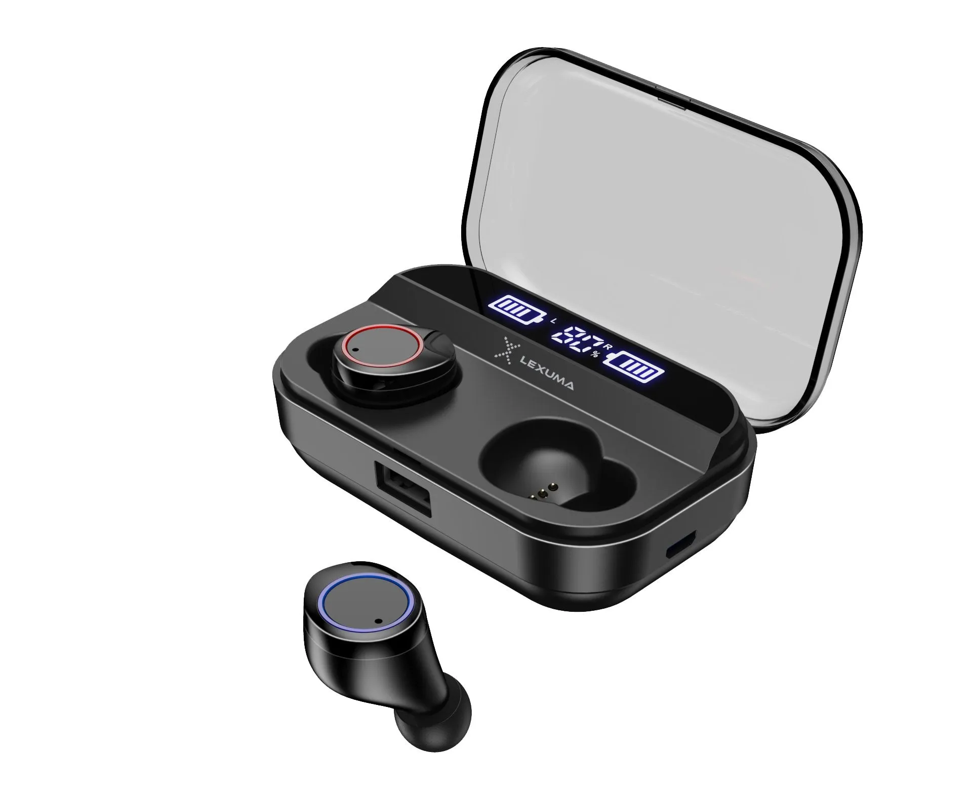 Lexuma XBud-Z True Wireless In-Ear Bluetooth with IPX7 Water Proof Sports Earbuds [With 2600 mAh Charging Case]