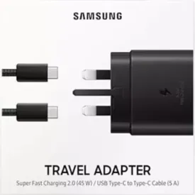 <div style="font-size:80%">Samsung 45W Type-C<br>Super Fast Charger 2.0<br>(Include 1.8m Type-C Cable)</font></div>