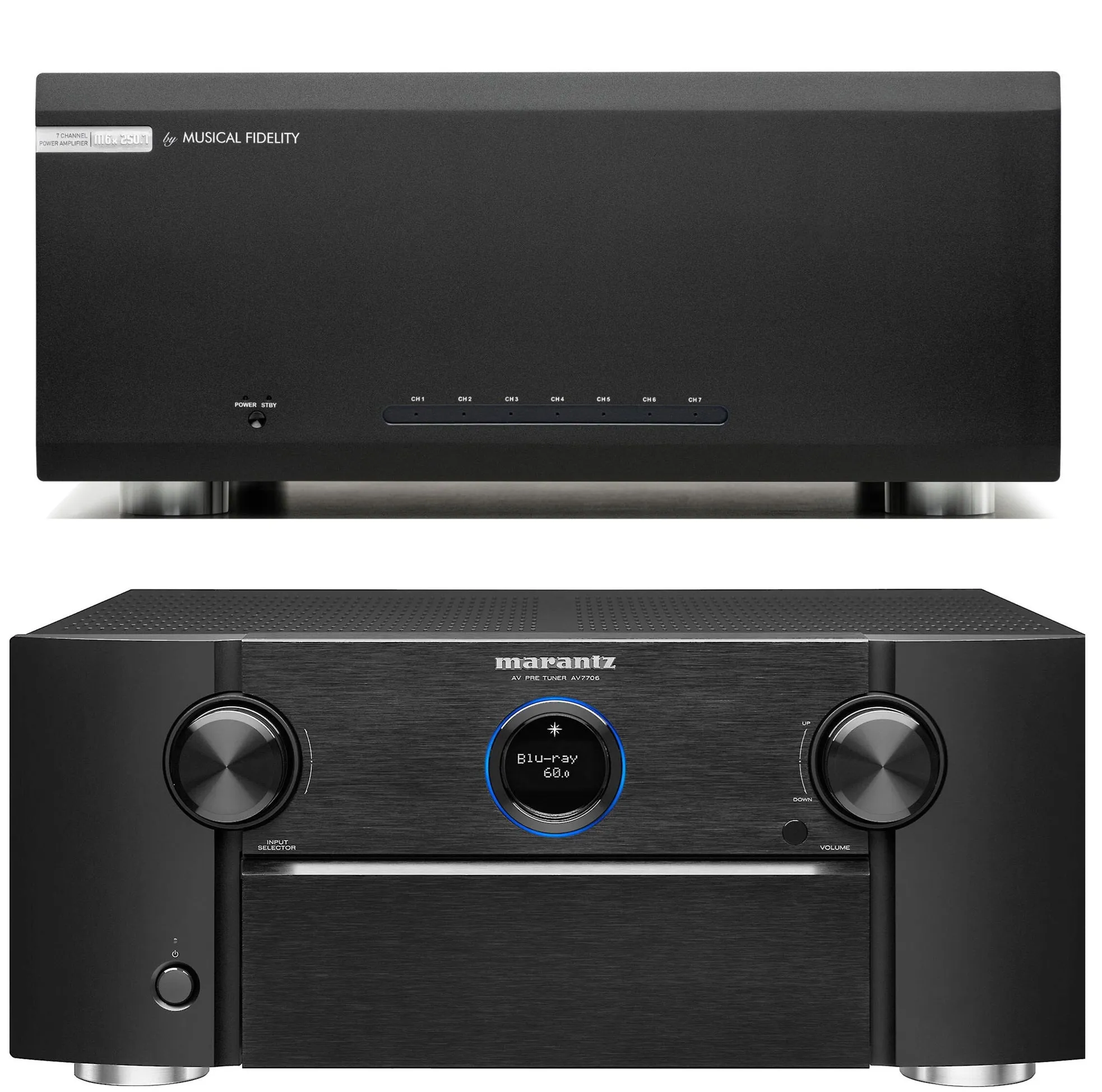 Marantz AV7706 11.2 Channel AV Surround Pre-Amplifier and Musical Fidelity M6X 250.7 7 Channel Power Amplifier Bundle