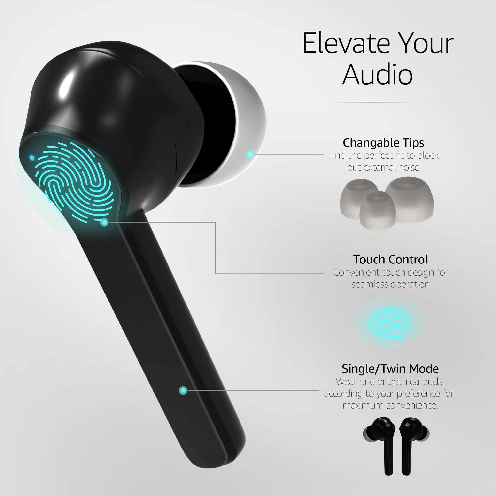 Mpow Mbits S True Wireless Bluetooth Earbuds Headphones Black