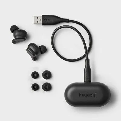 New - Active Noise Canceling True Wireless Bluetooth Earbuds - heyday Black