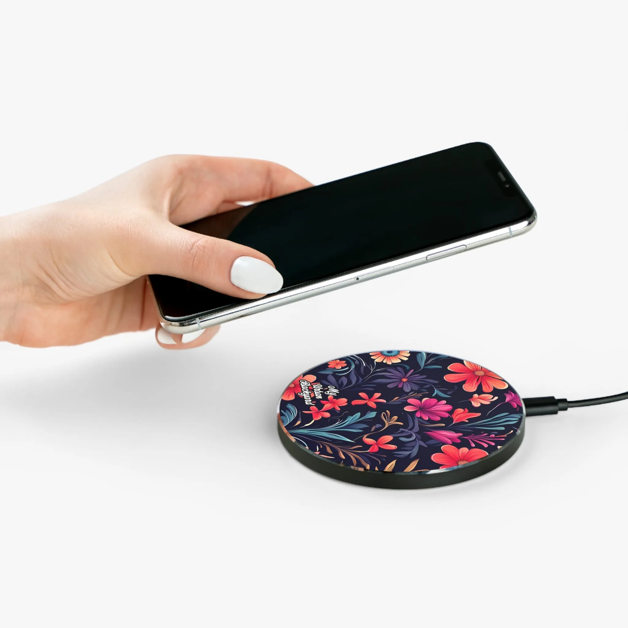 Night Blooming Wildflowers, 10W Wireless Charger for iPhone, Android, Earbuds