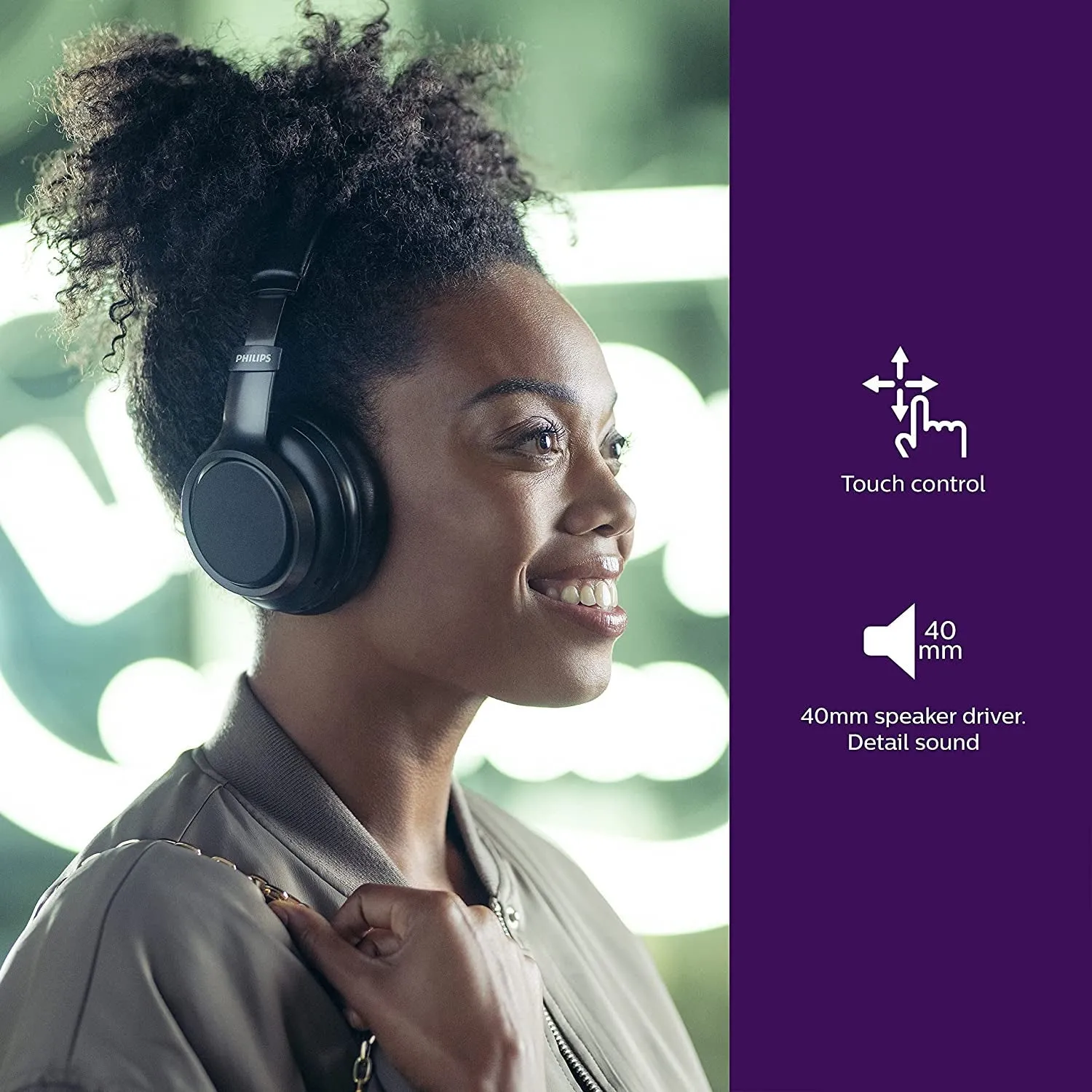 Philips H9505 Hybrid Active Noise Canceling (ANC) over Ear Wireless Bluetooth Pro-Performance Headphones with Multipoint Bluetooth Connection