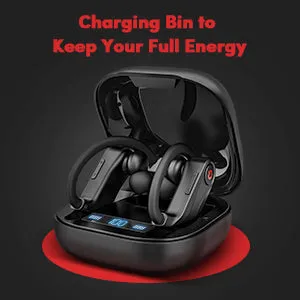 PowerHBQ True Wireless Bluetooth Sports Earbuds [With Charging Case]