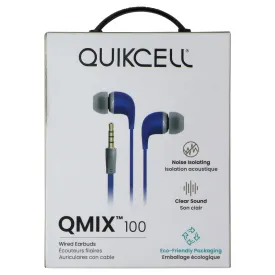 Quikcell QMIX 100 Wired Earbuds - Blue