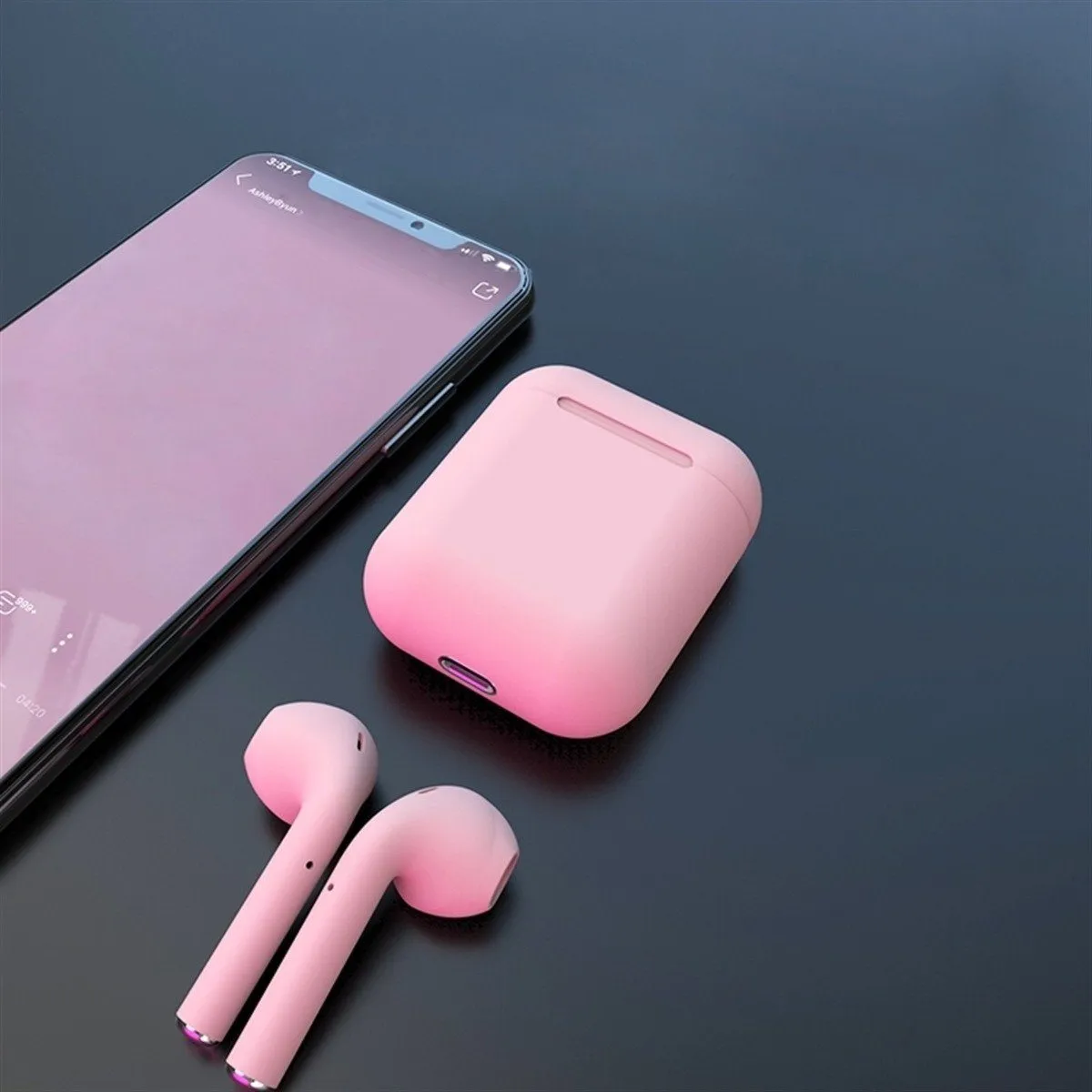 Rubber Matte Wireless Earbuds and Charging Case