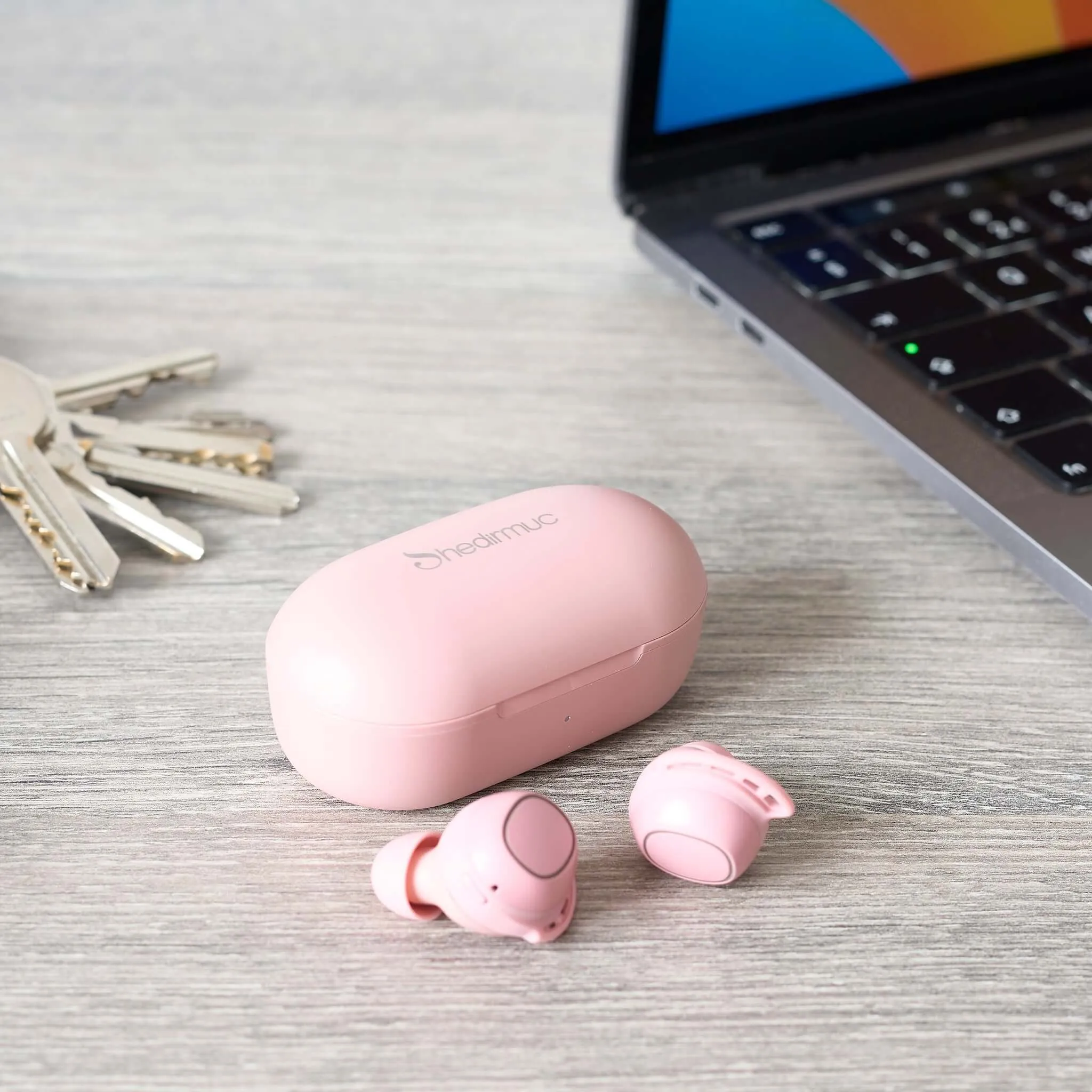 Shedirmuc Wireless Waterproof Bluetooth Earbuds Headphones Pink