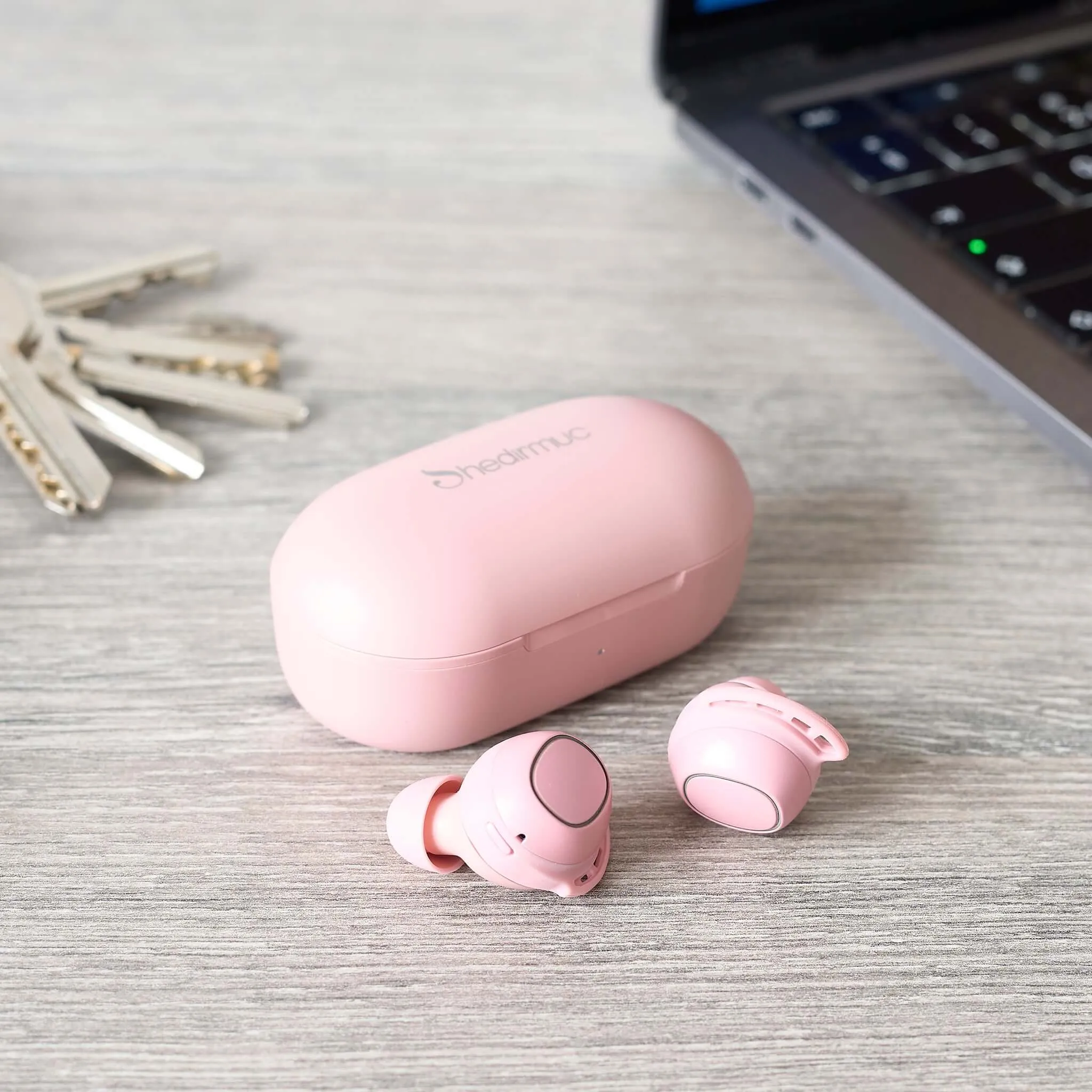 Shedirmuc Wireless Waterproof Bluetooth Earbuds Headphones Pink