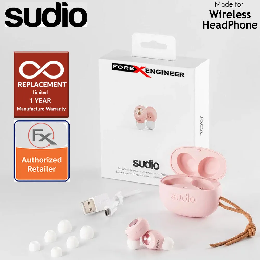 Sudio TOLV True Wireless Earbuds - Instant pairing - Pink Color ( Barcode : 7350071382011 )