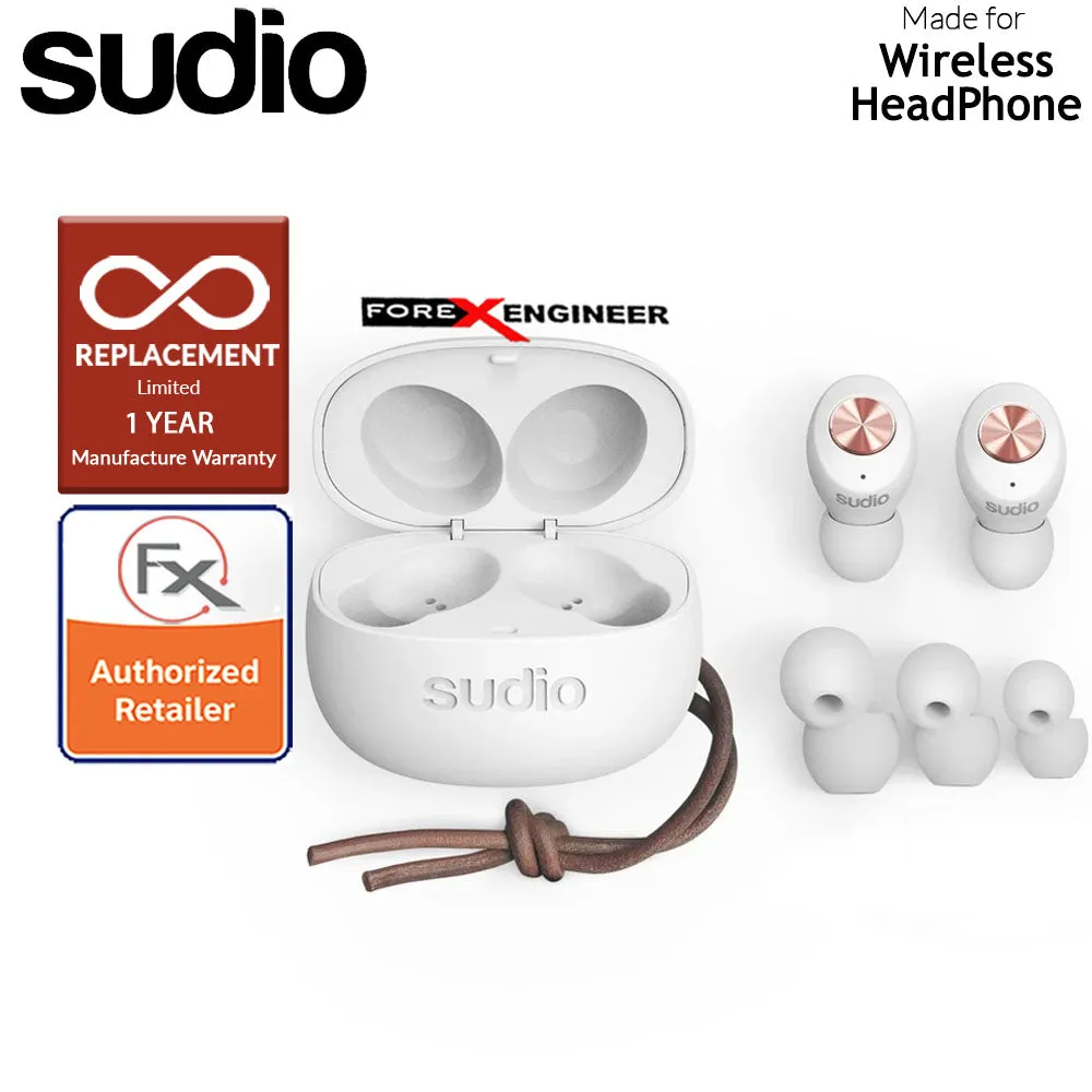 Sudio TOLV True Wireless Earbuds - Instant pairing - White Color ( Barcode : 7350071389904 )