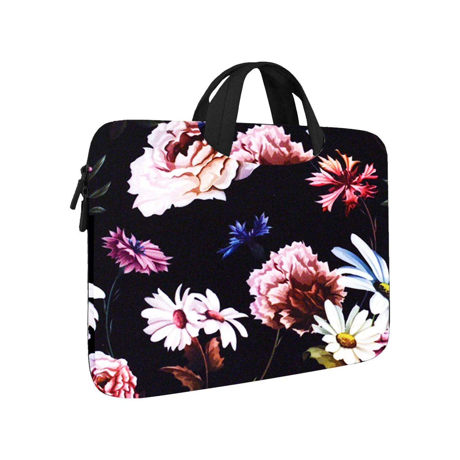 Tablet Travel Accessory Bundle with Black Floral Sleeve