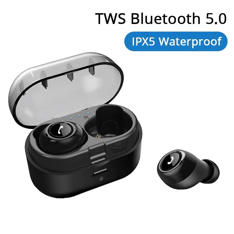 TWS Bluetooth 5.0 Earphone Wireless Earbuds Deep Bass 3D Stereo Headset Sport Handsfree Headphone with Dual Microphone for Phone