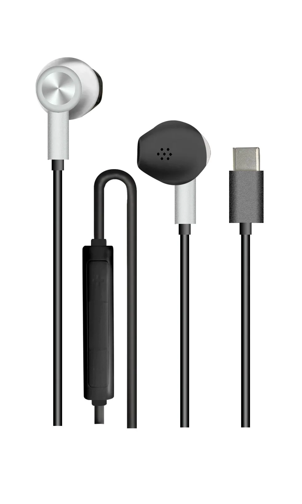 Type-C Wired Metallic Earbuds with Mic and Volume Control