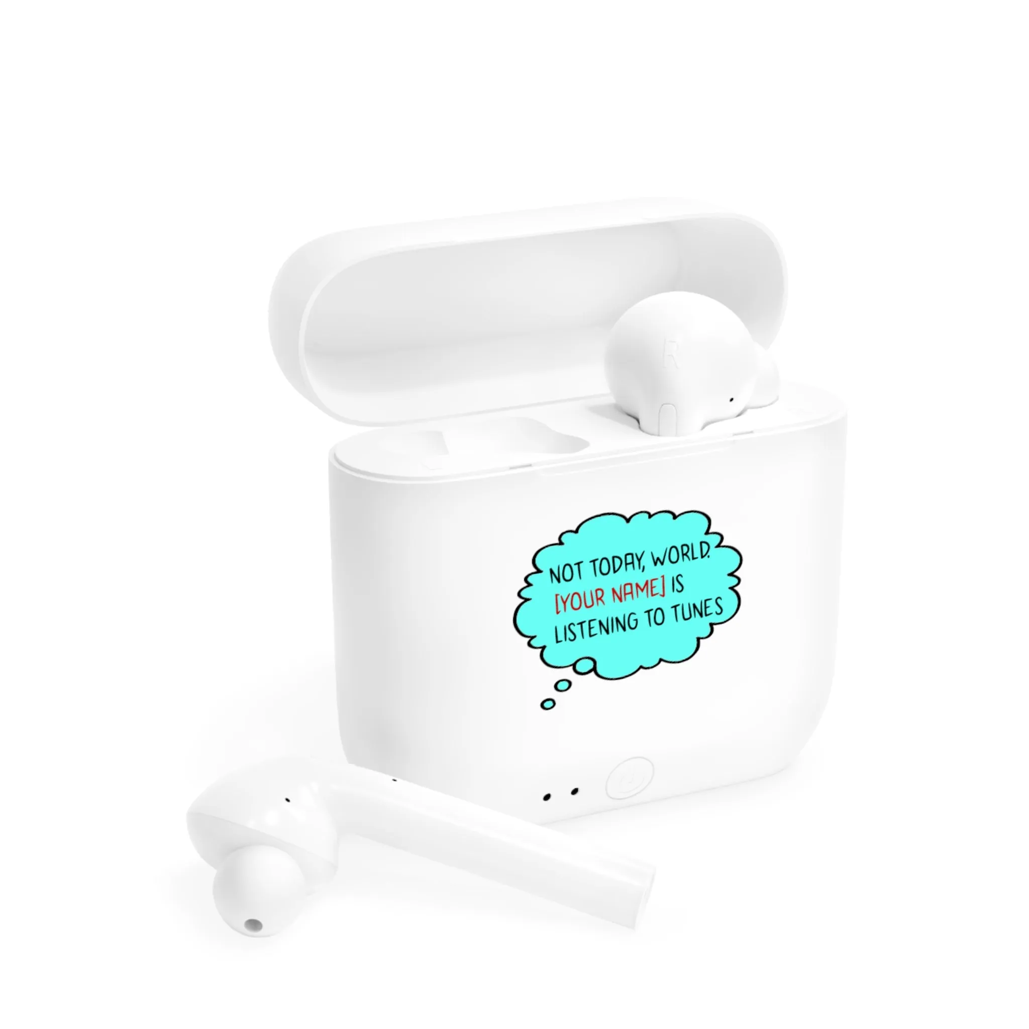 Wireless Earbuds with Customizable Funny Quote