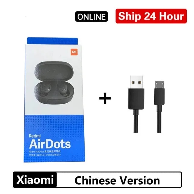 Xiaomi Redmi Airdots TWS Bluetooth 5.0  Earphone Stereo Wireless Active Noise Cancellation With Mic Handsfree Earbuds AI Control