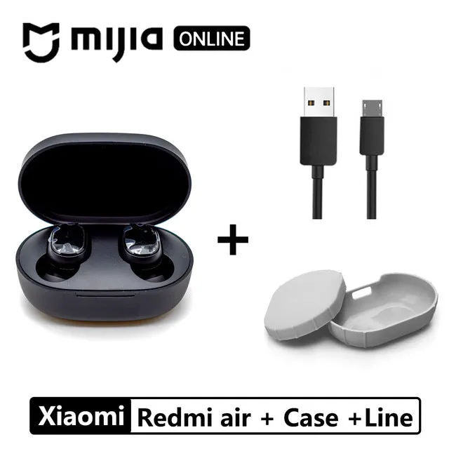 Xiaomi Redmi Airdots TWS Bluetooth 5.0  Earphone Stereo Wireless Active Noise Cancellation With Mic Handsfree Earbuds AI Control